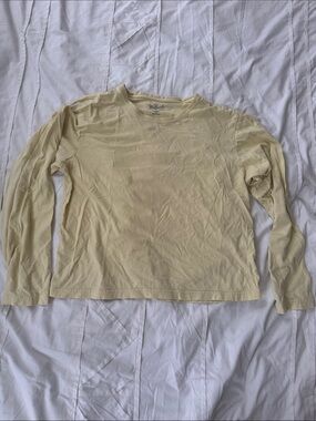Woolrich Women's yellow MED Sundrop Crewneck Long Sleeve sleep shirt 100% cotton
